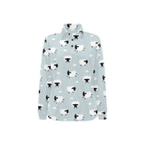 Sheep polka dot cloud pattern Women's Long Sleeve Polo Shirt