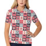 British Pattern Print Design 05 Women's All Over Print Polo Shirt