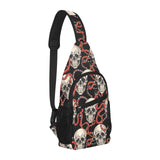 Red snake skull pattern All Over Print Chest Bag