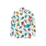 Dragonflies ginkgo leaves pattern Men's Long Sleeve Polo Shirt