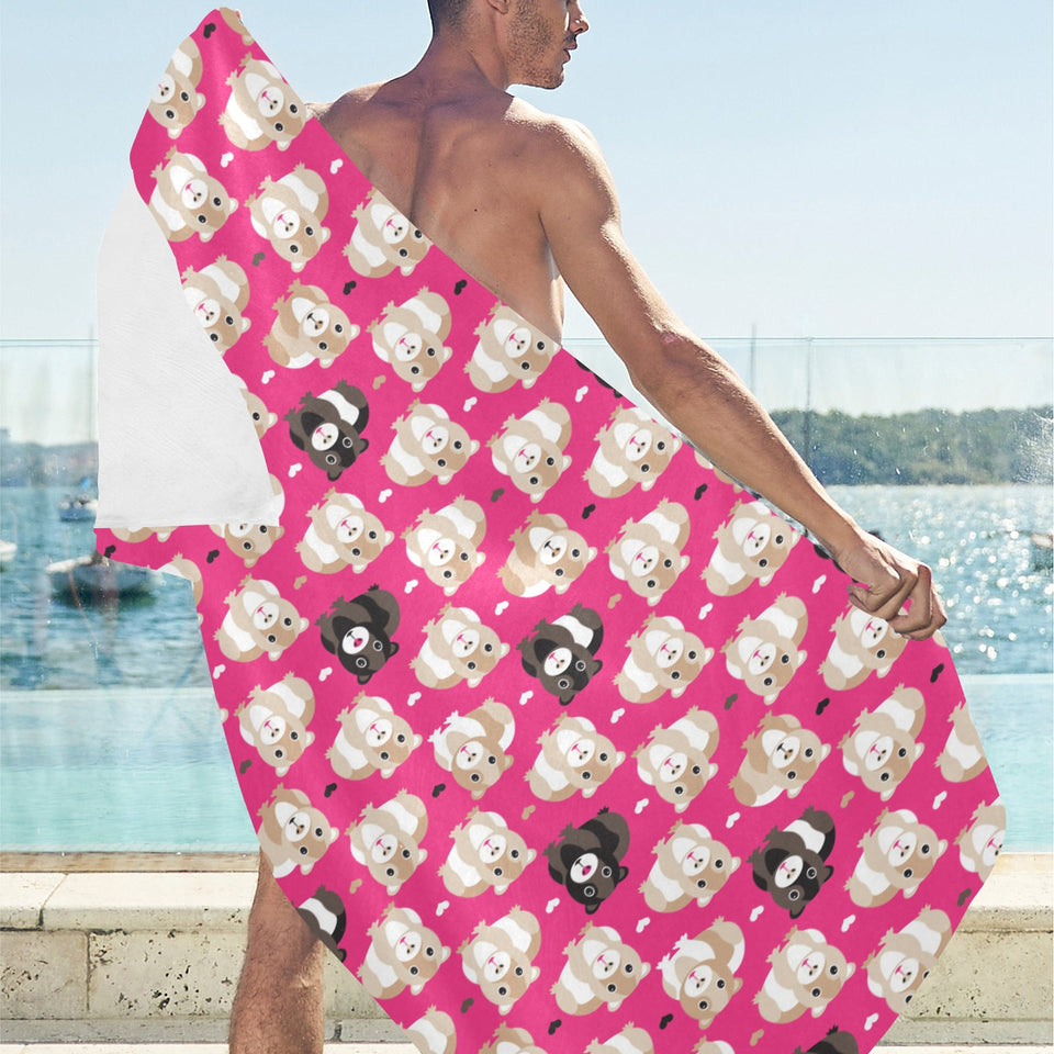 Guinea Pig Pattern Print Design 01 Beach Towel