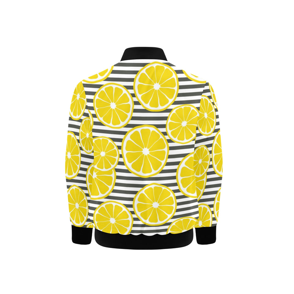 slice of lemon design pattern Kids' Boys' Girls' Bomber Jacket
