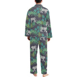 white bengal tigers tropical plant Men's Long Pajama Set