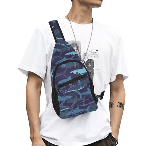 Shark pattern All Over Print Chest Bag