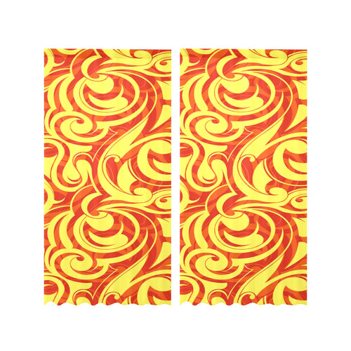 Fire flame design pattern Gauze Curtain