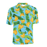 banana leaves banana design pattern Men's All Over Print Polo Shirt