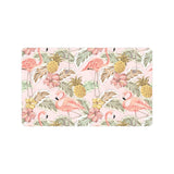 Pink flamingo birds pineapples hibiscus flower pat Doormat