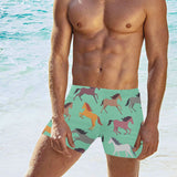 Colorful horses pattern Men's Swimming Trunks