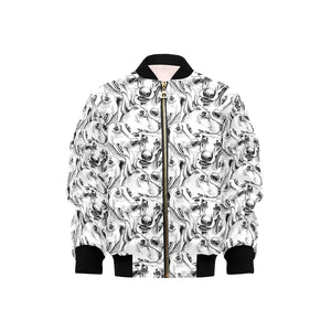 Greyhound Pattern Print Design 01 Kids' Boys' Girls' Bomber Jacket