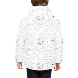 Math Pattern Print Design 03 Kids' Boys' Girls' Padded Hooded Jacket