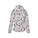 Greyhound Pattern Print Design 02 Women's Padded Hooded Jacket
