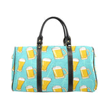 Beer pattern green background Travel Bag