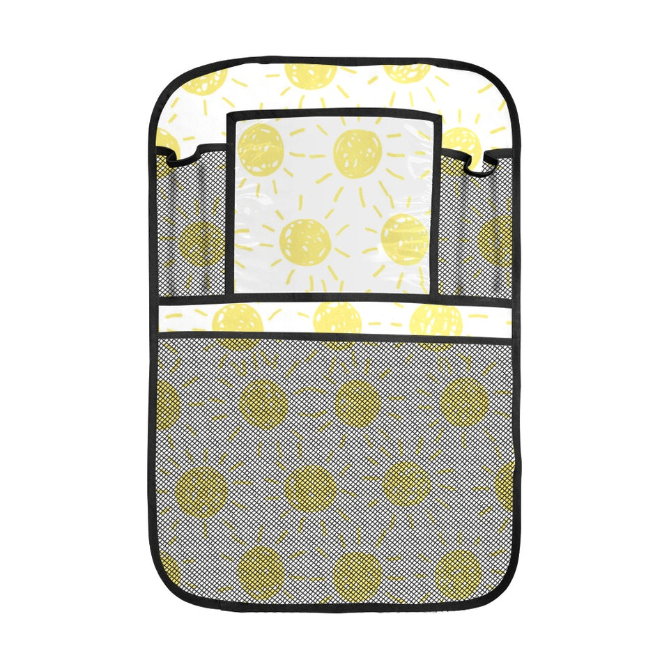 hand drawn sun pattern Car Seat Back Organizer