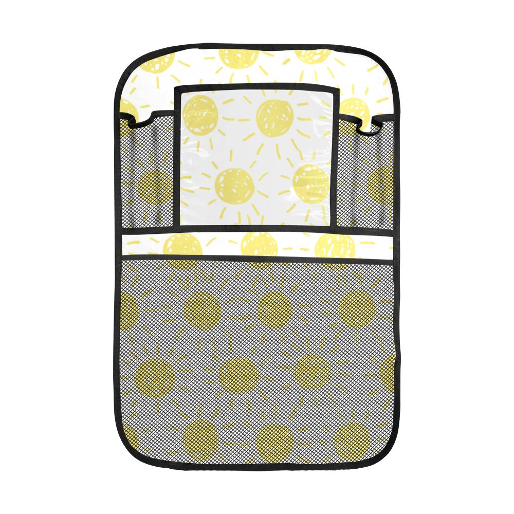 hand drawn sun pattern Car Seat Back Organizer