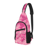 Beautiful dragonfly pink background All Over Print Chest Bag