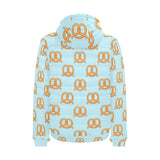 Pretzels Pattern Print Design 03 Men's Padded Hooded Jacket