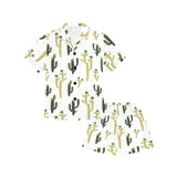 Cute cactus pattern Kids' Boys' Girls' V-Neck Short Pajama Set