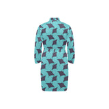 Stingray Pattern Print Design 02 Men's Long Sleeve Belted Night Robe