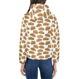Sandwich Pattern Print Design 02 Women's Padded Hooded Jacket