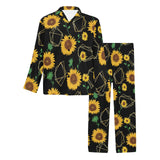 sunflower golden polygonal shapes Men's Long Pajama Set