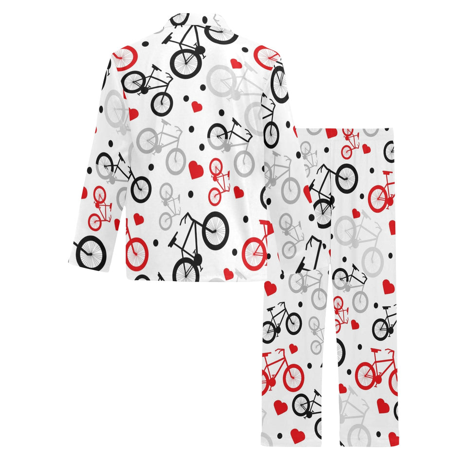 Bicycle Pattern Print Design 04 Men's Long Pajama Set