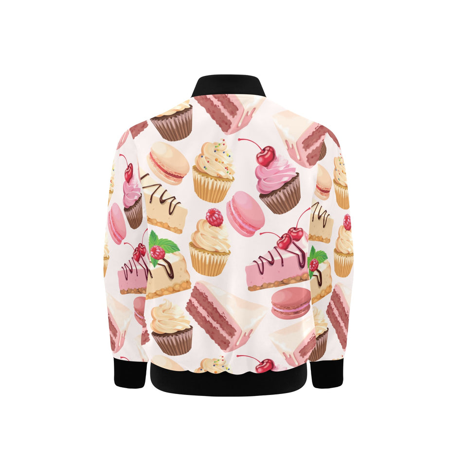 Cake cupcake sweets pattern Kids' Boys' Girls' Bomber Jacket