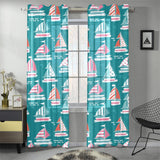 Cute sailboat pattern Gauze Curtain