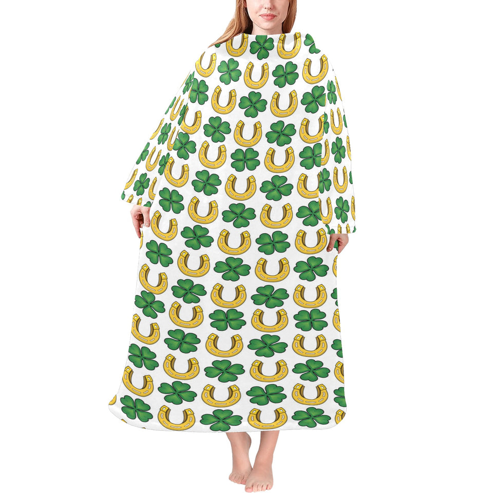 Horseshoes Pattern Print Design 04 Blanket Robe with Sleeves