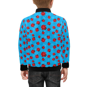 Ladybug Pattern Print Design 02 Kids' Boys' Girls' Bomber Jacket