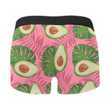 Avocado slices leaves pink back ground Men's All Over Print Boxer Briefs Men's Underwear