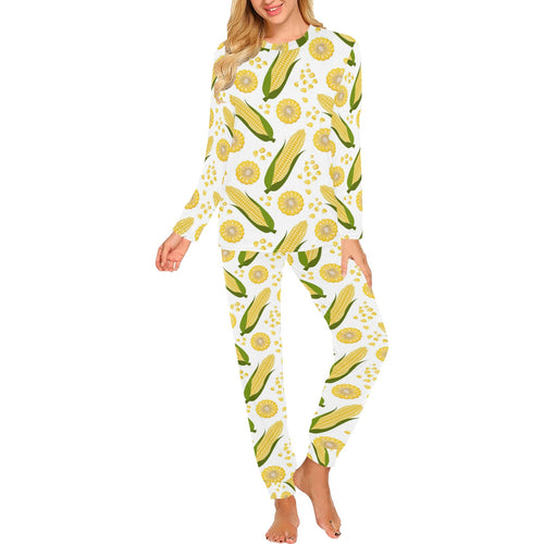 Corn Pattern Print Design 05 Women's All Over Print Pajama Set