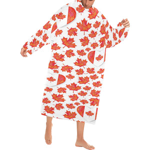 Canada Pattern Print Design 02 Blanket Robe with Sleeves