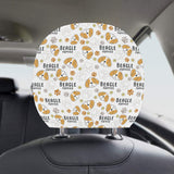 Cute beagle dog pattern background Car Headrest Cover