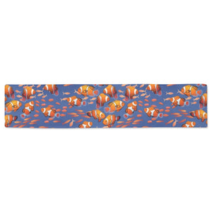 Clown Fish Pattern Print Design 04 Table Runner