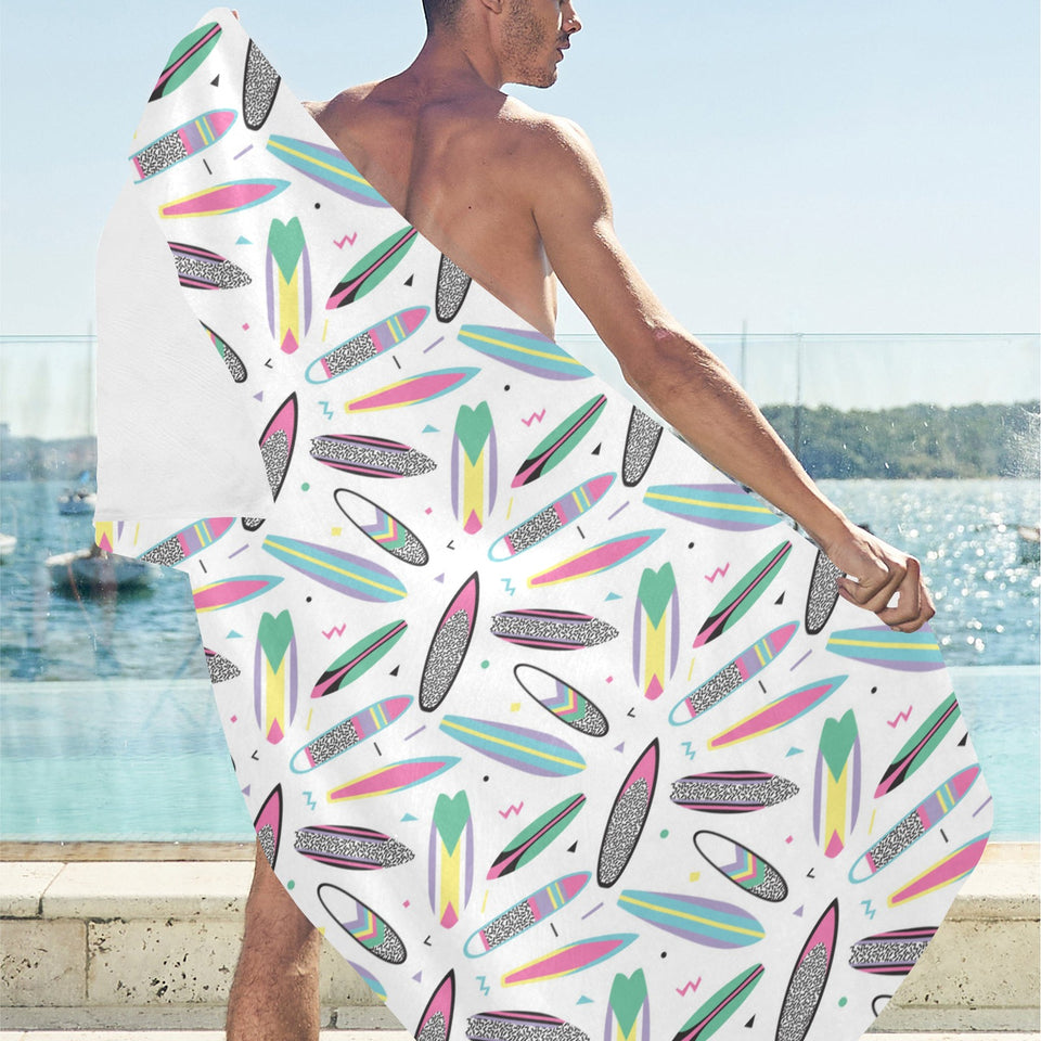 Surfboard Pattern Print Design 04 Beach Towel