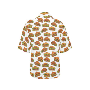 Sandwich Pattern Print Design 02 Women's All Over Print Hawaiian Shirt