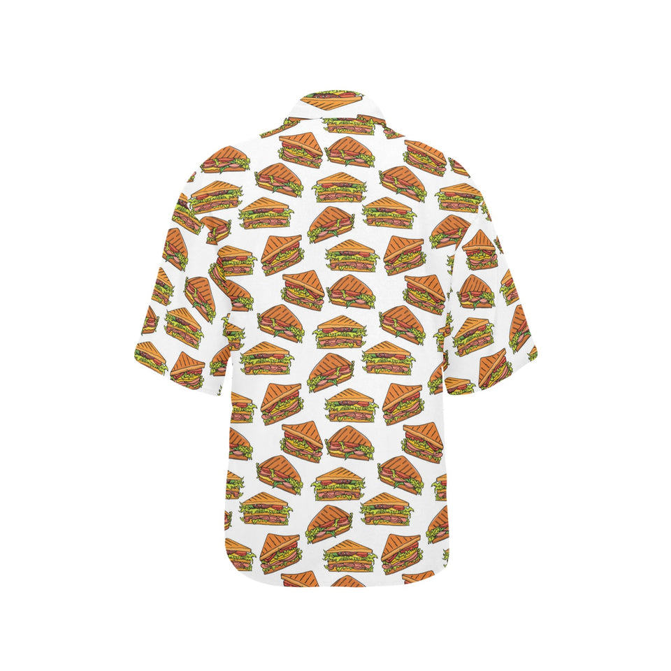Sandwich Pattern Print Design 02 Women's All Over Print Hawaiian Shirt