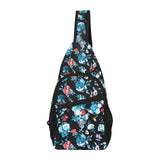 Skull flower roses leave pattern All Over Print Chest Bag