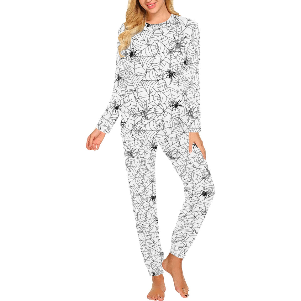 Spider web cobweb pattern Women's All Over Print Pajama Set
