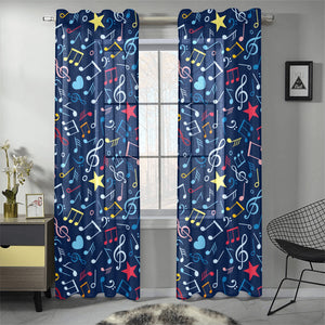 Music Notes Pattern Print Design 03 Gauze Curtain