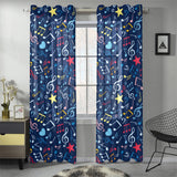 Music Notes Pattern Print Design 03 Gauze Curtain