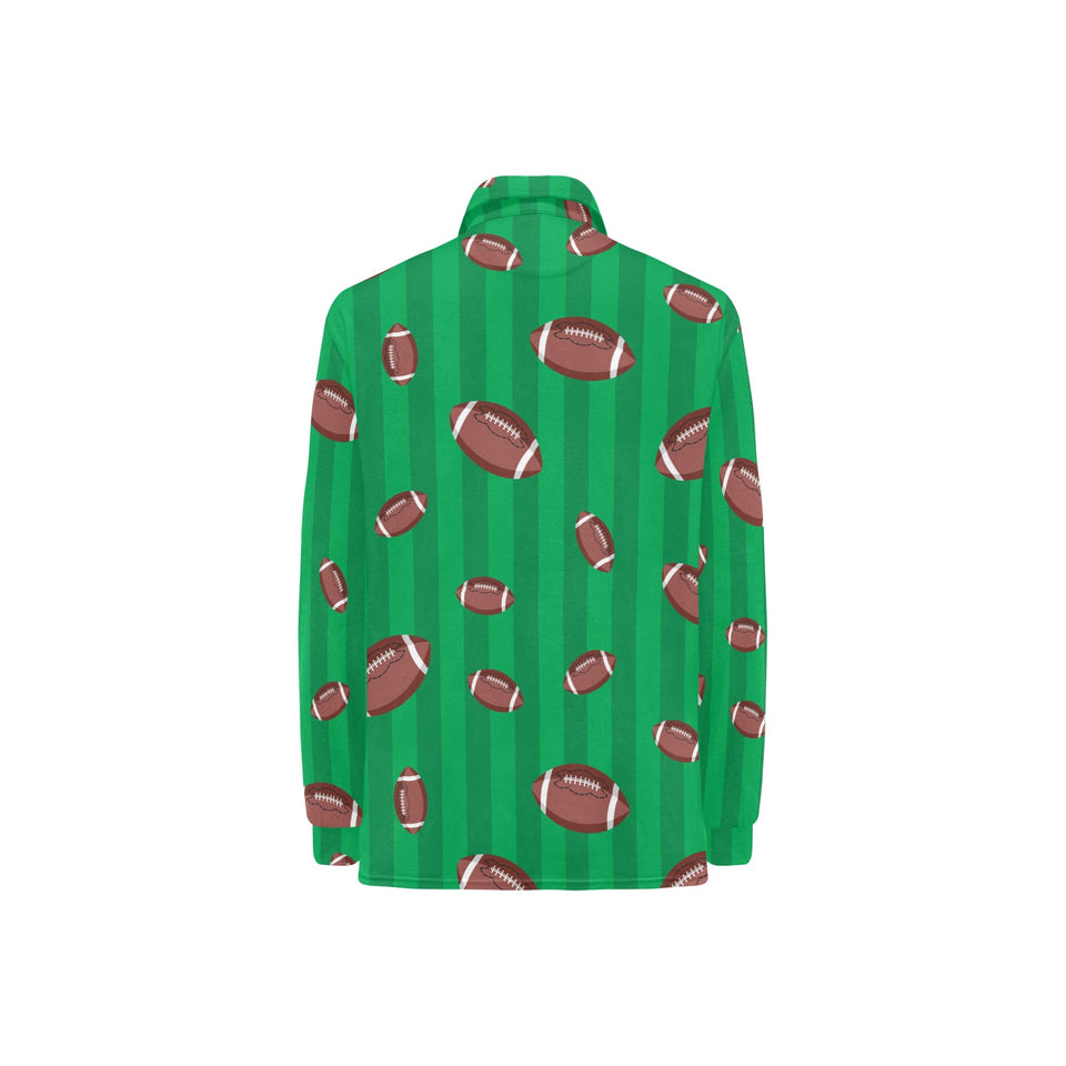 American football ball field background Women's Long Sleeve Polo Shirt