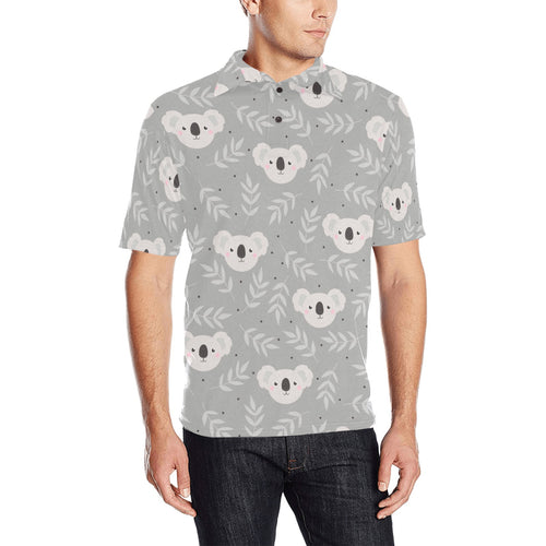 Cute koala leaves pattern Men's All Over Print Polo Shirt