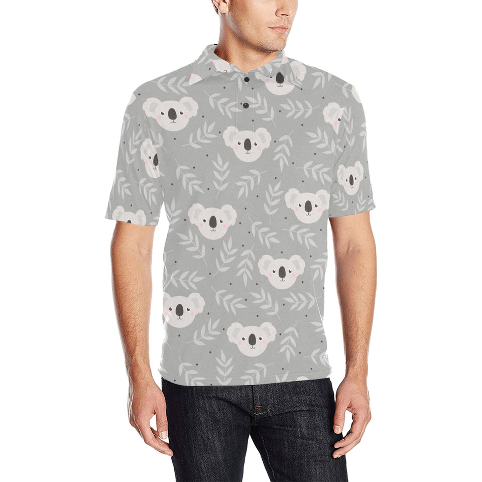 Cute koala leaves pattern Men's All Over Print Polo Shirt