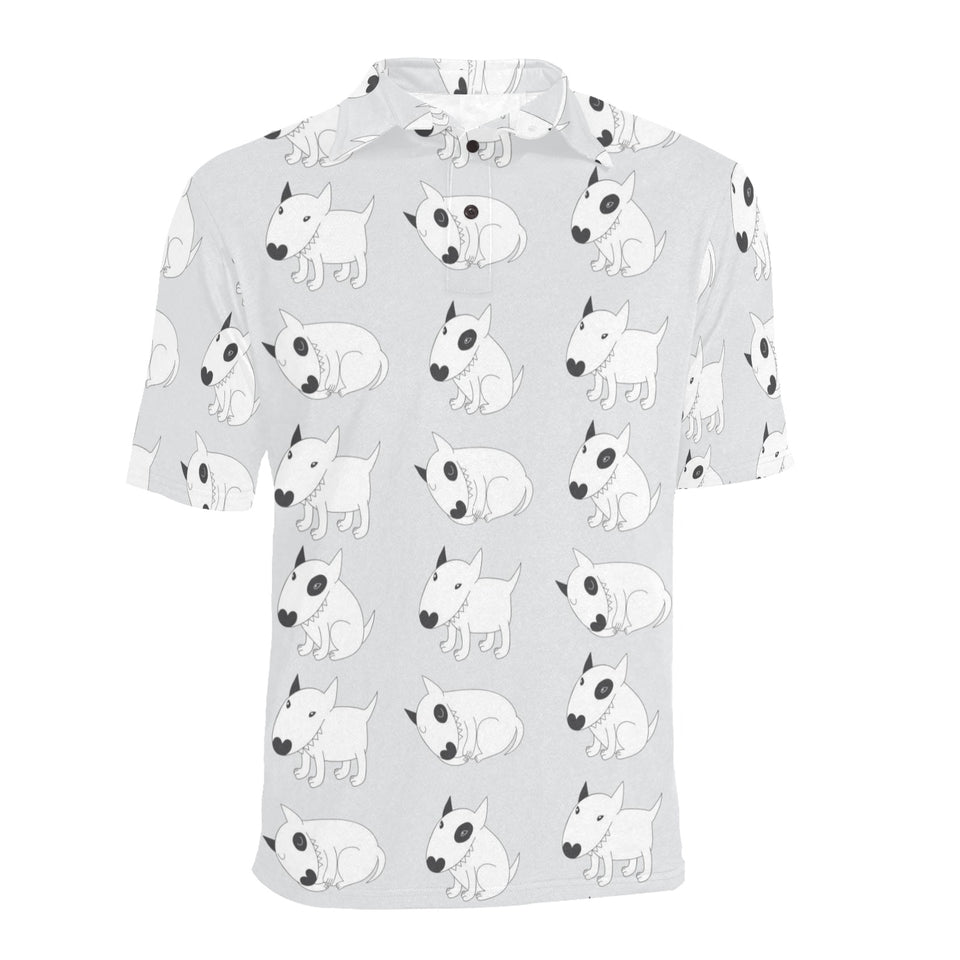 Bull Terrier Pattern Print Design 01 Men's All Over Print Polo Shirt