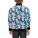 Hibiscus Pattern Print Design 02 Kids' Boys' Girls' Bomber Jacket