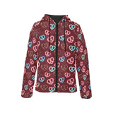 Pretzels Pattern Print Design 05 Women's Padded Hooded Jacket