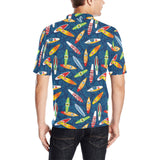 Surfboard Pattern Print Design 01 Men's All Over Print Polo Shirt
