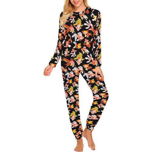 Goldfish Pattern Print Design 03 Women's All Over Print Pajama Set