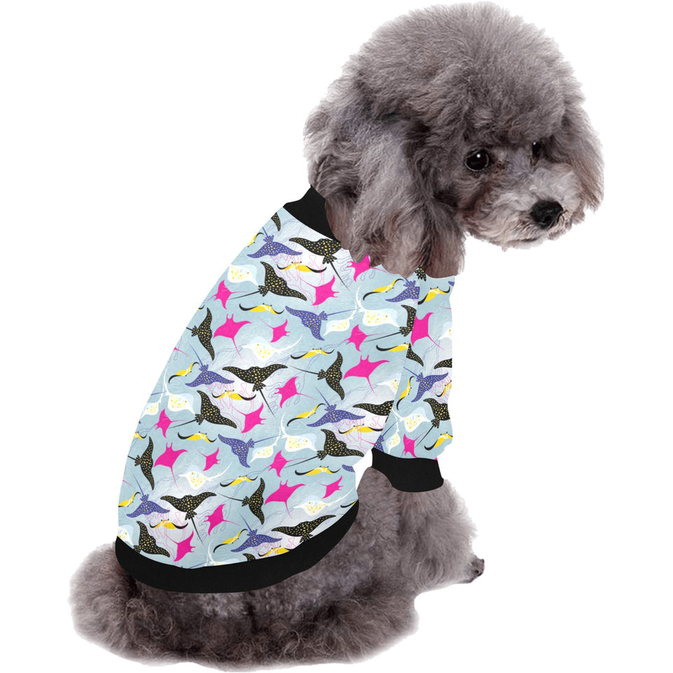 Stingray Pattern Print Design 01 All Over Print Pet Dog Round Neck Fuzzy Shirt